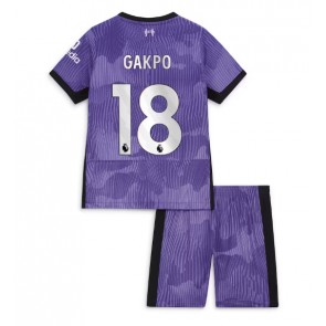 Liverpool Cody Gakpo #18 Tredje trøje Børn 2023-24 Kort ærmer (+ korte bukser)